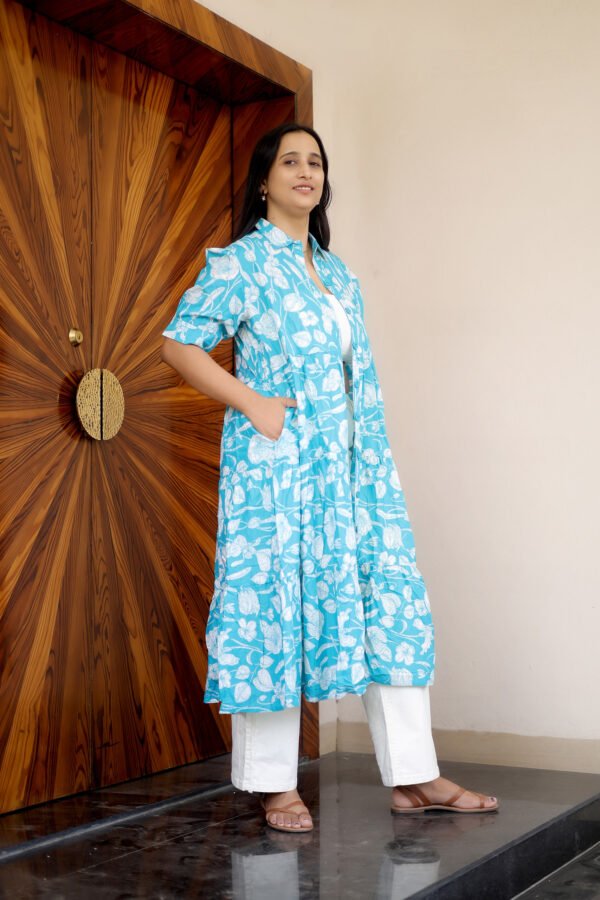 Aqua BloomTropical Elegance Maxi Dress - Image 2