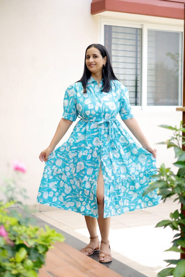 Aqua BloomTropical Elegance Maxi Dress - Image 5